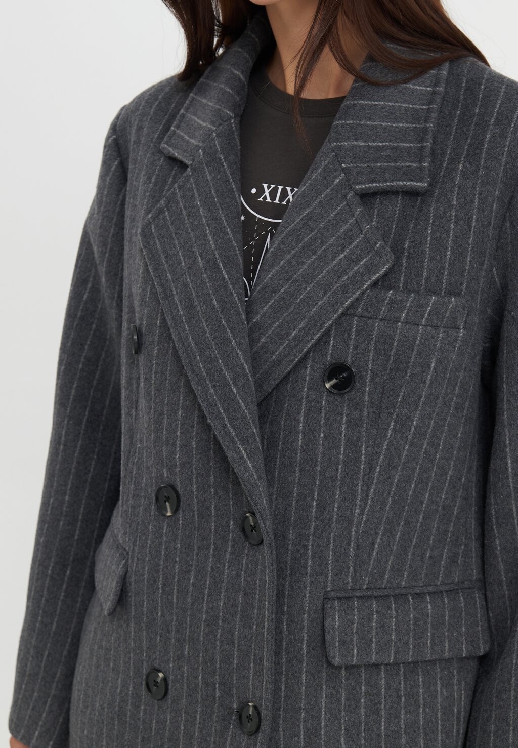 

Классическое пальто Even&Odd, темно-серый