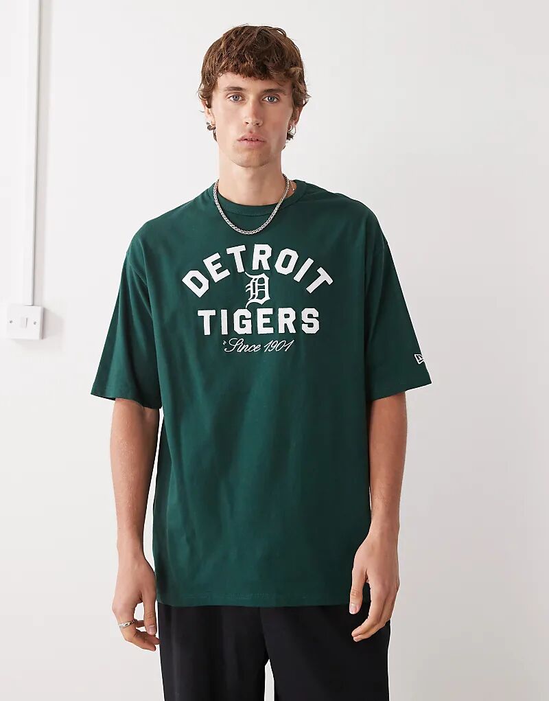 

Футболка New Era Detroit Tigers свободного кроя зеленого цвета