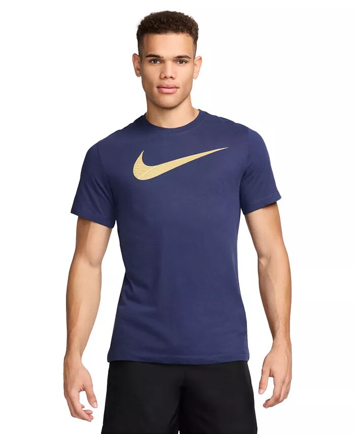 

Мужская футболка для фитнеса с логотипом Dri-FIT Nike, синий