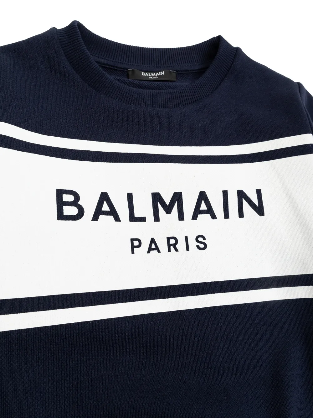 Свитшот с длинными рукавами и логотипом Balmain Kids, синий — фото 4