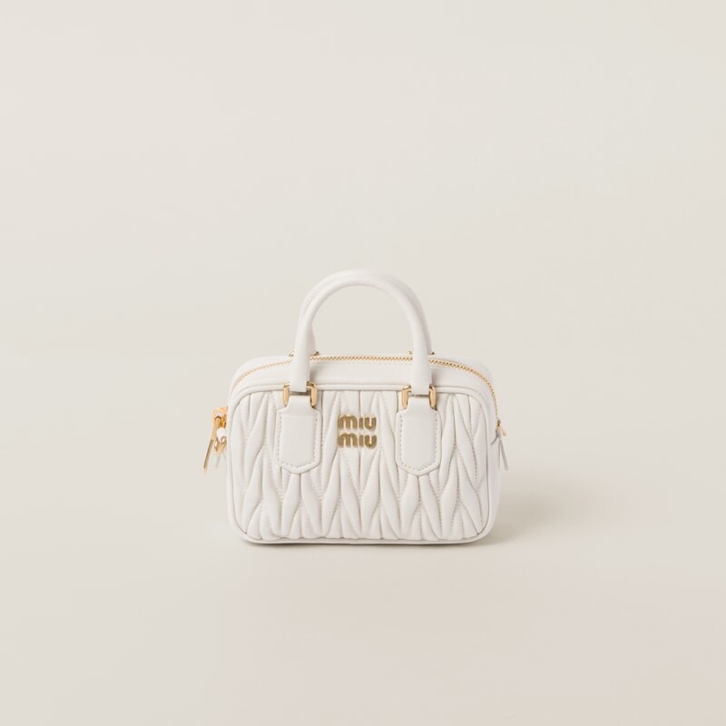 

Миниатюрная сумка Arcadie из стеганой кожи наппа Miu Miu, белый