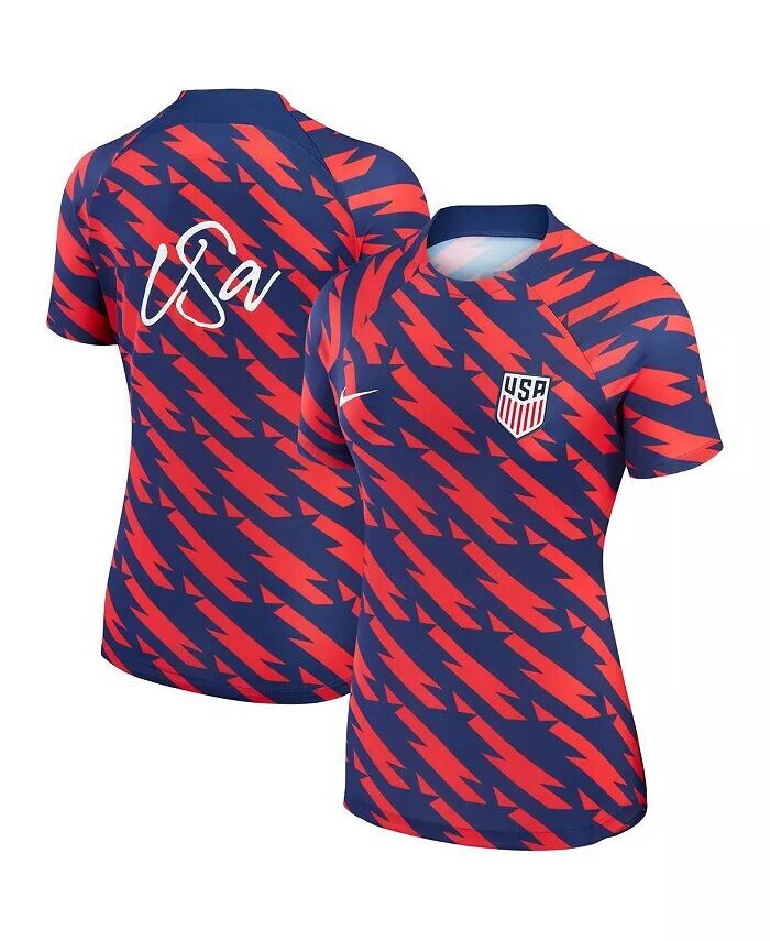 

Женская красная предматчевая футболка USMNT 2023 Nike, красный