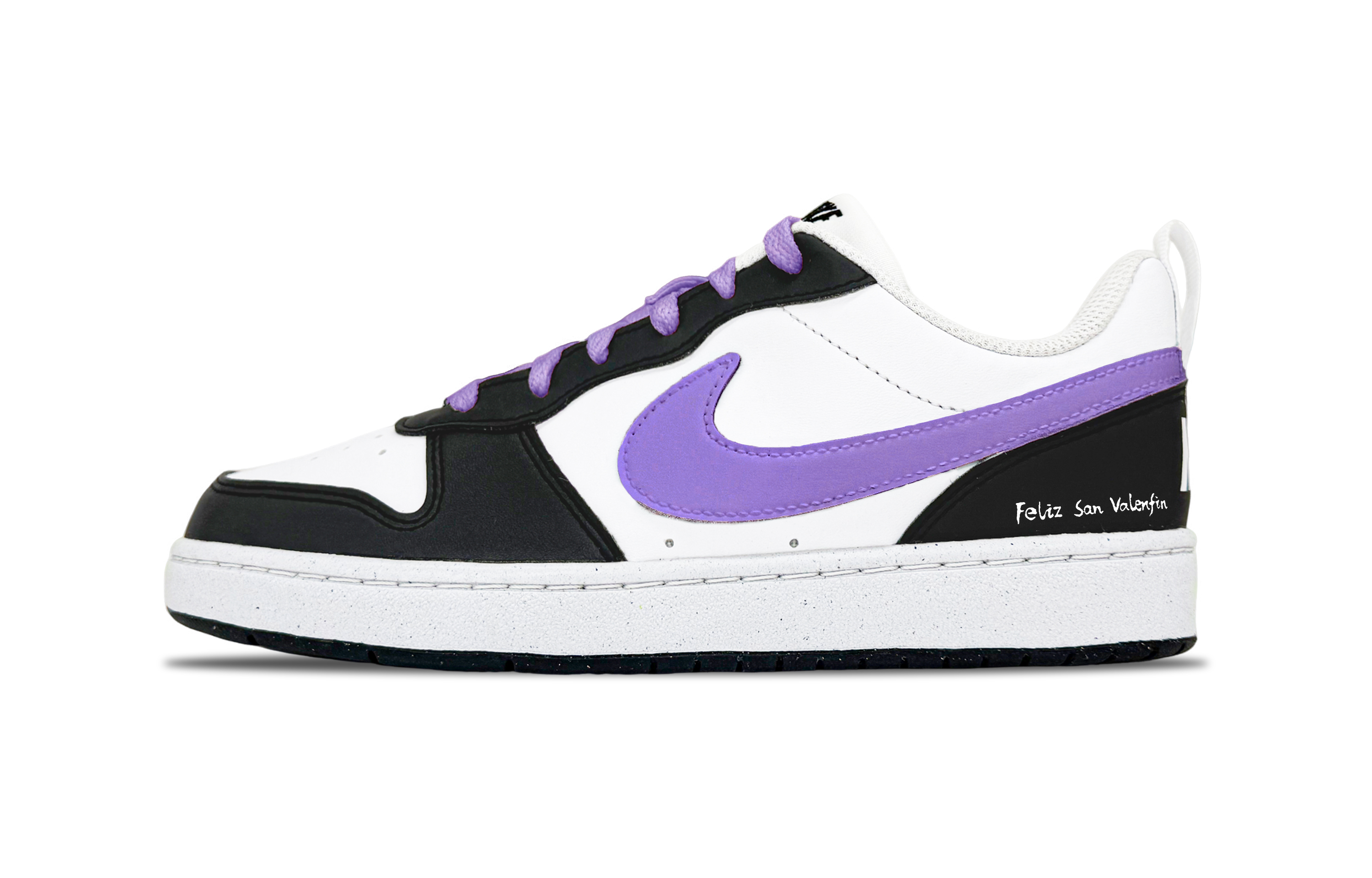 

Кроссовки для скейтбординга Court Borough LOW RECRAFT для детей и подростков Nike, черный/фиолетовый