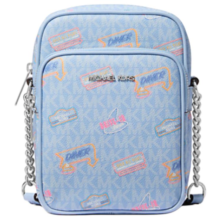 

MICHAEL KORS Сумка через плечо из покрытого холста среднего размера женская синяя