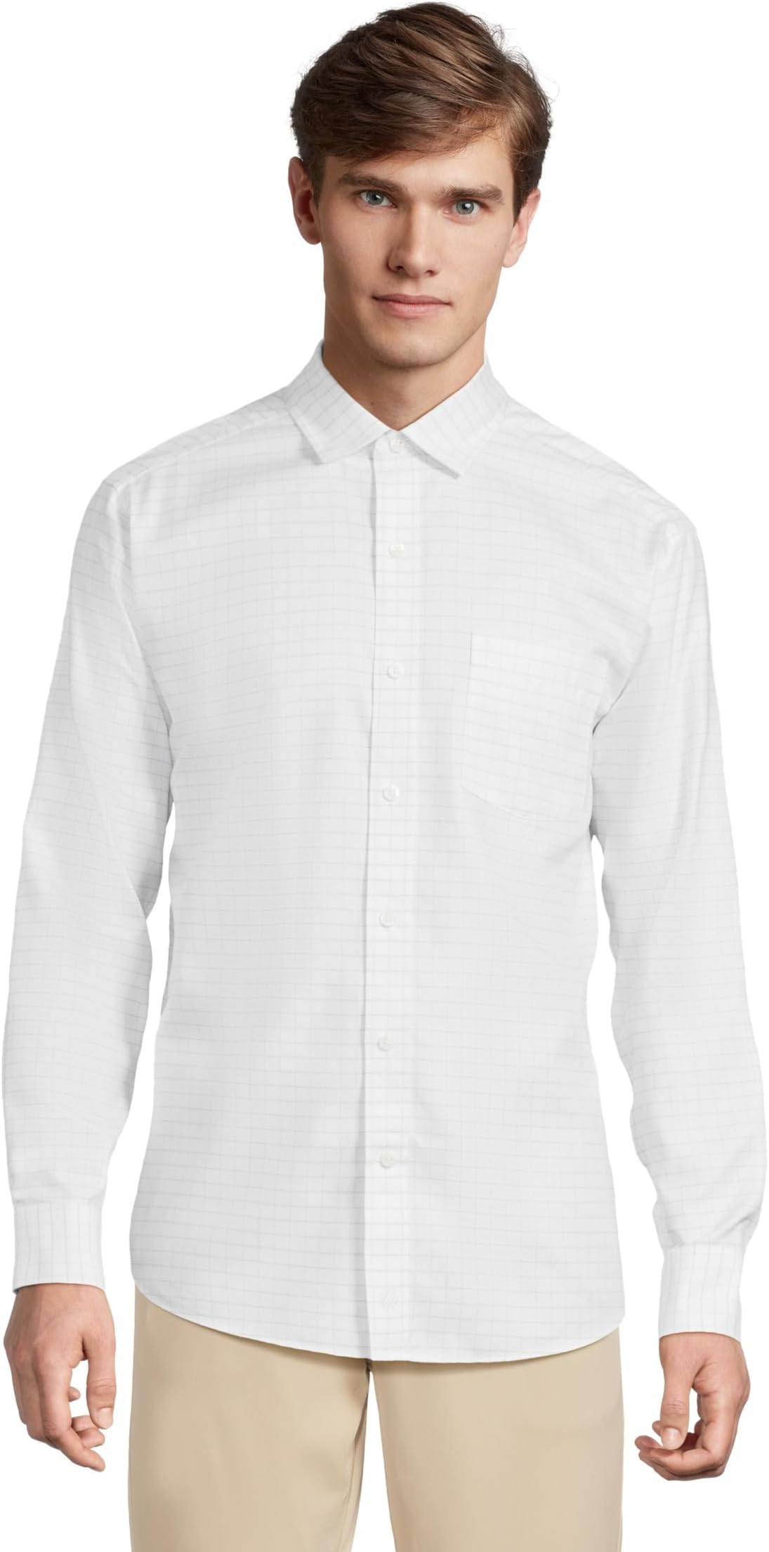 

Мужская рубашка Ovation, не требующая глажки Johnston & Murphy, White Windowpane