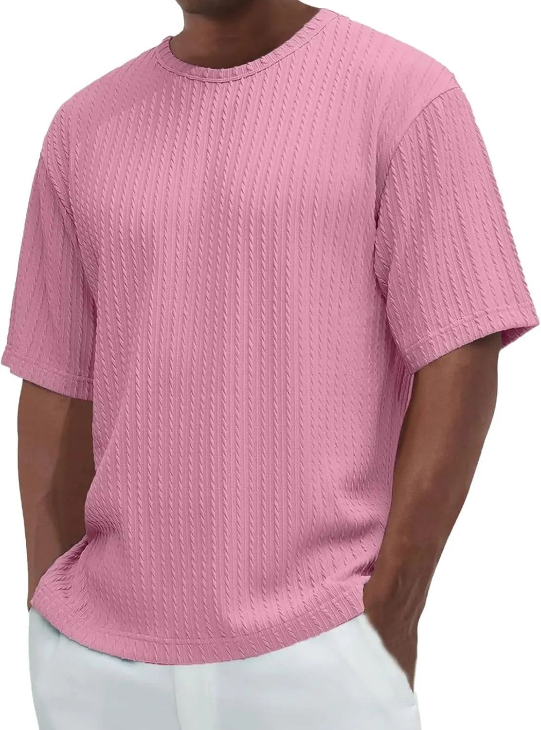 

Мужская футболка с коротким рукавом и фактурным воротником-гольф, летняя, легкая, для спорта и работы