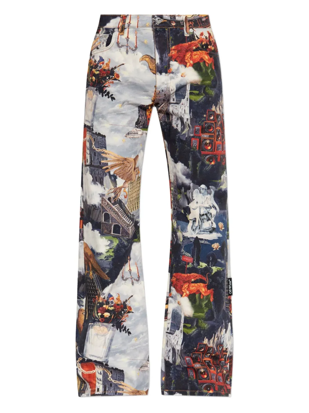 

Джинсы с принтом Off-White, синий