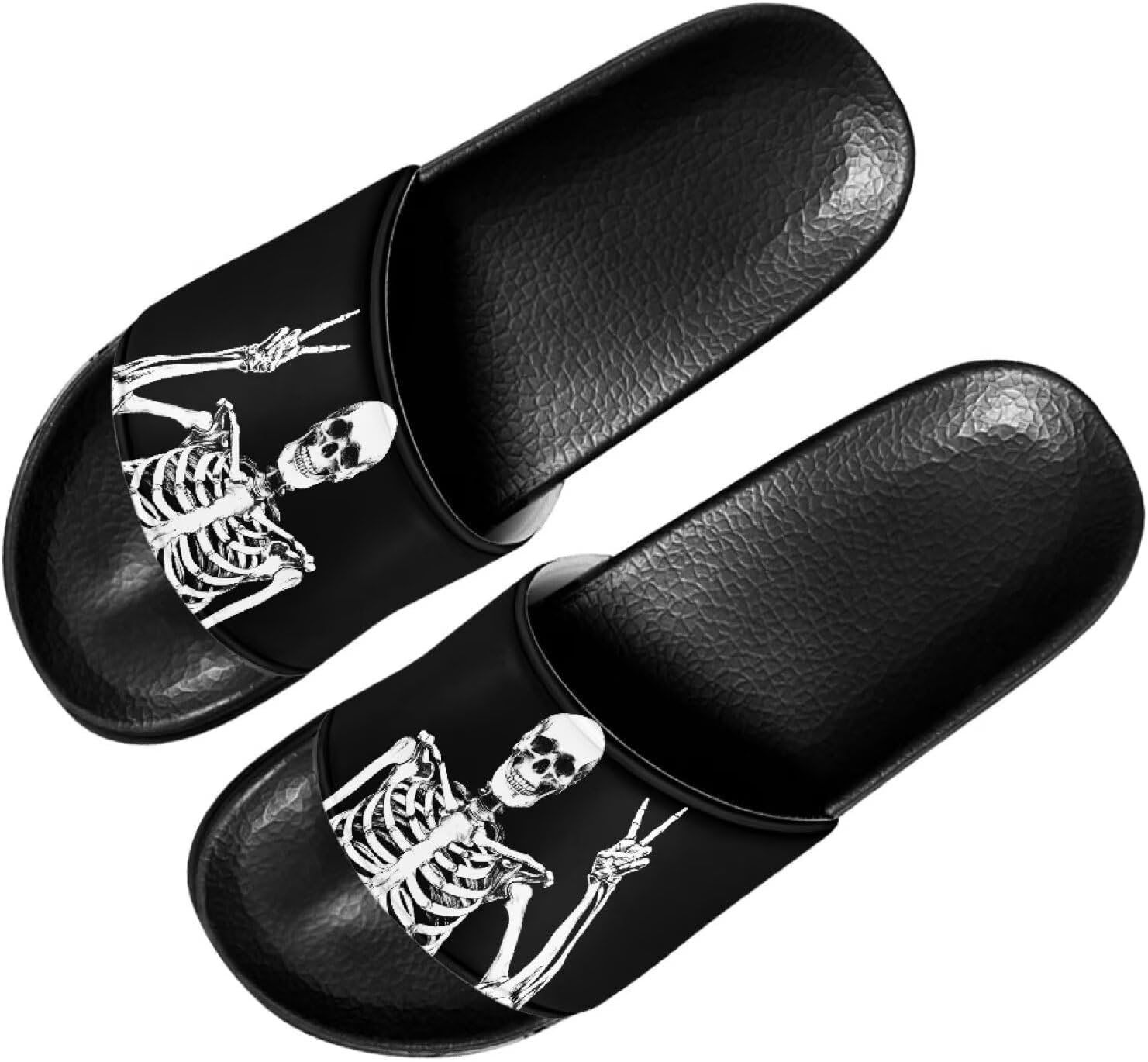 

Мужские повседневные сандалии Quxjehoe, шлепанцы для душа, нескользящие, для улицы и дома, размер 5-14, Yappy Skeleton