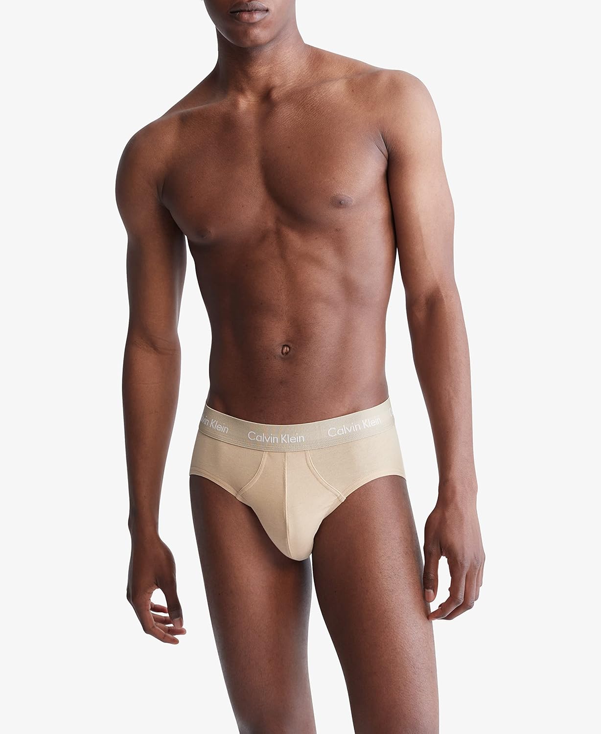 Комплект из 3 трусов-брифов Calvin Klein Mens Cotton Stretch Hip, Shoreline, Clay, Travertine — фото 2