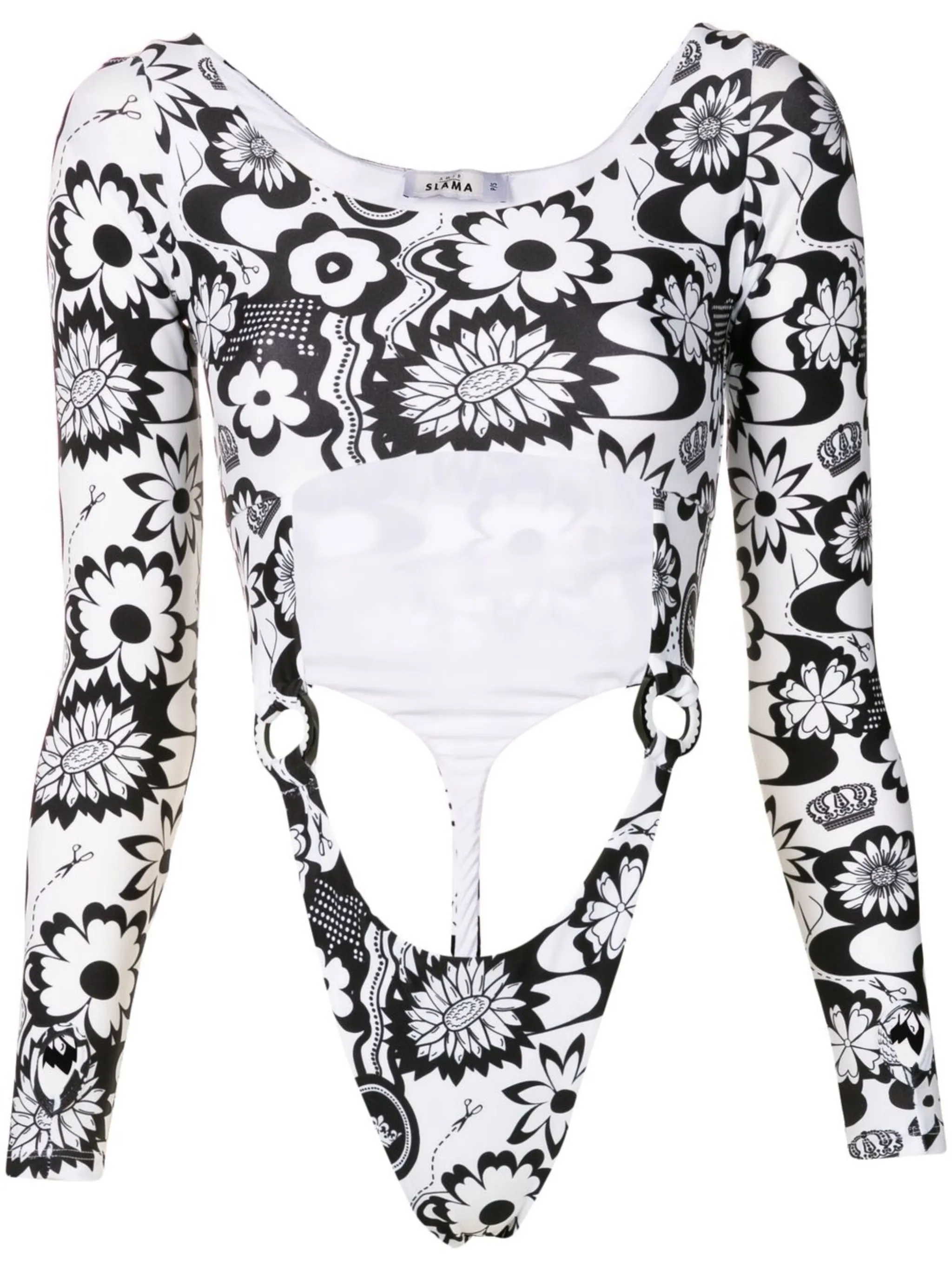 

Топ с вырезом и цветочным принтом Amir Slama, черный