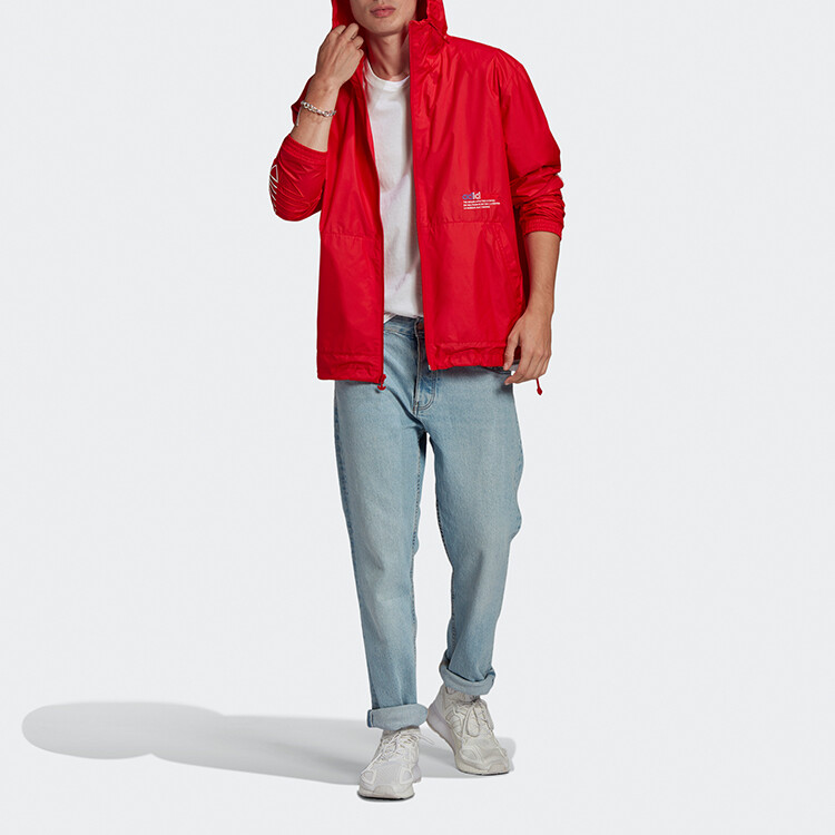 Куртка мужская алая Adidas Originals, цвет Scarlet — фото 2