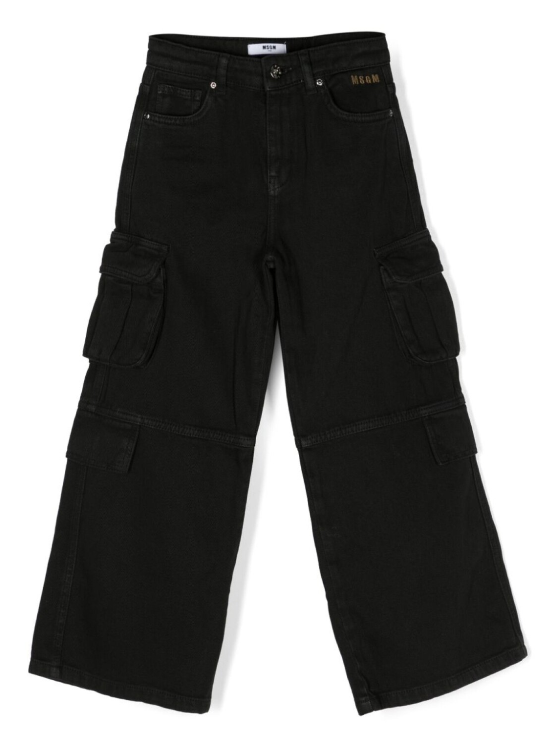 

MSGM Kids джинсы с вышитым логотипом, черный