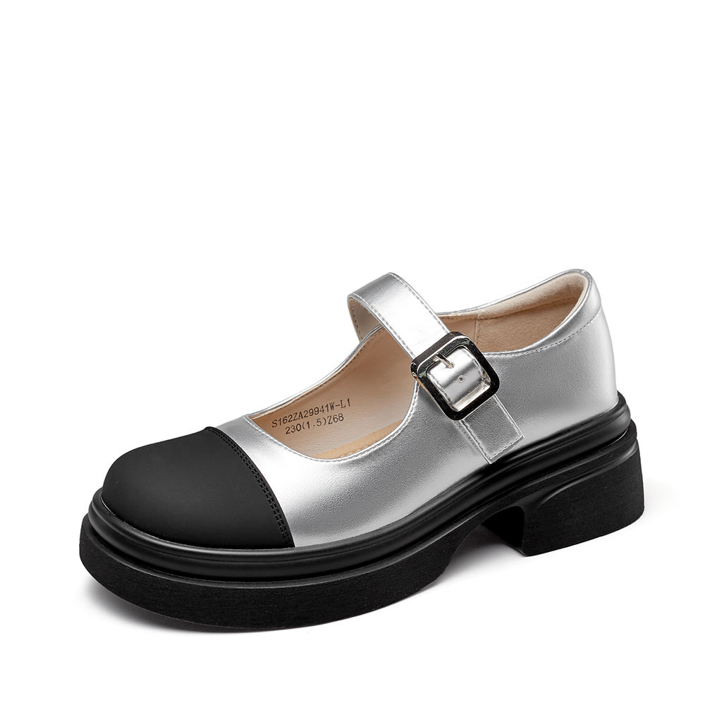 YEARCON Туфли Мэри Джейн женские бежево-черные, цвет Beige/Black 1 — фото 4