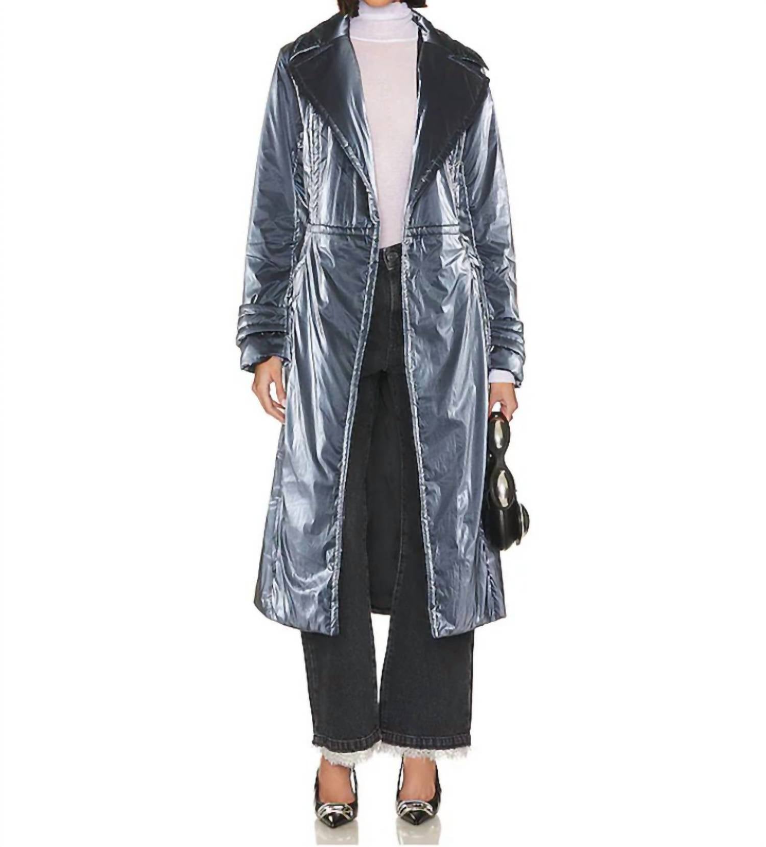 

Нейлоновый тренч в серо-голубом цвете RtA