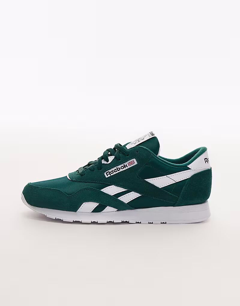 Кроссовки Reebok Classic из нейлона темно-зеленого цвета — фото 2