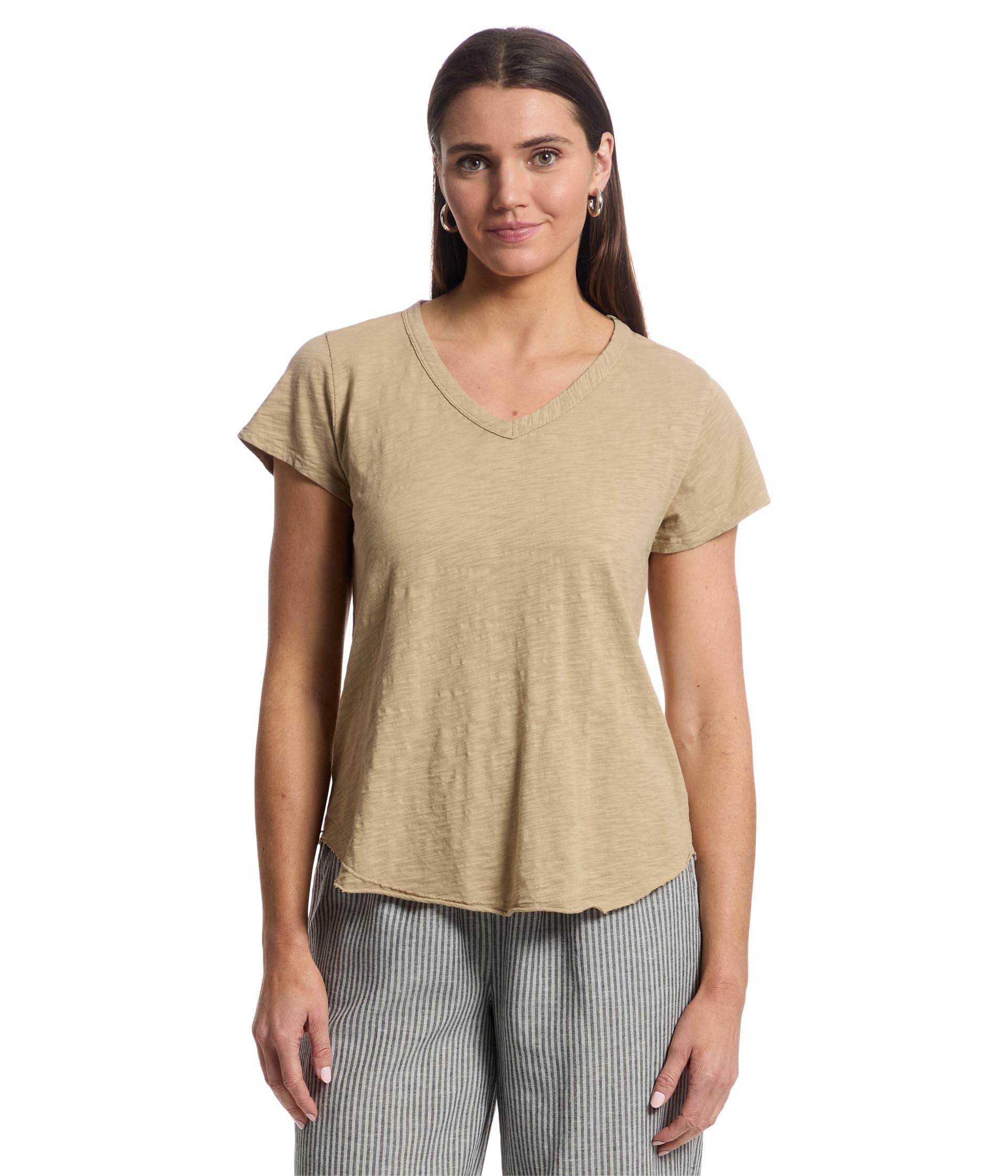 

Футболка Mod-o-doc V-Neck Tee with Curved Hem, цвет Puddle