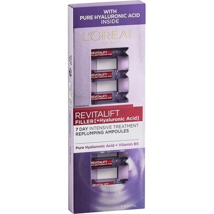 

L'Oreal Paris Revitalift Filler с гиалуроновой кислотой, восстанавливающие объем ампулы, 7-дневный антивозрастной уход за кожей, 1,3 мл, L'Oreal
