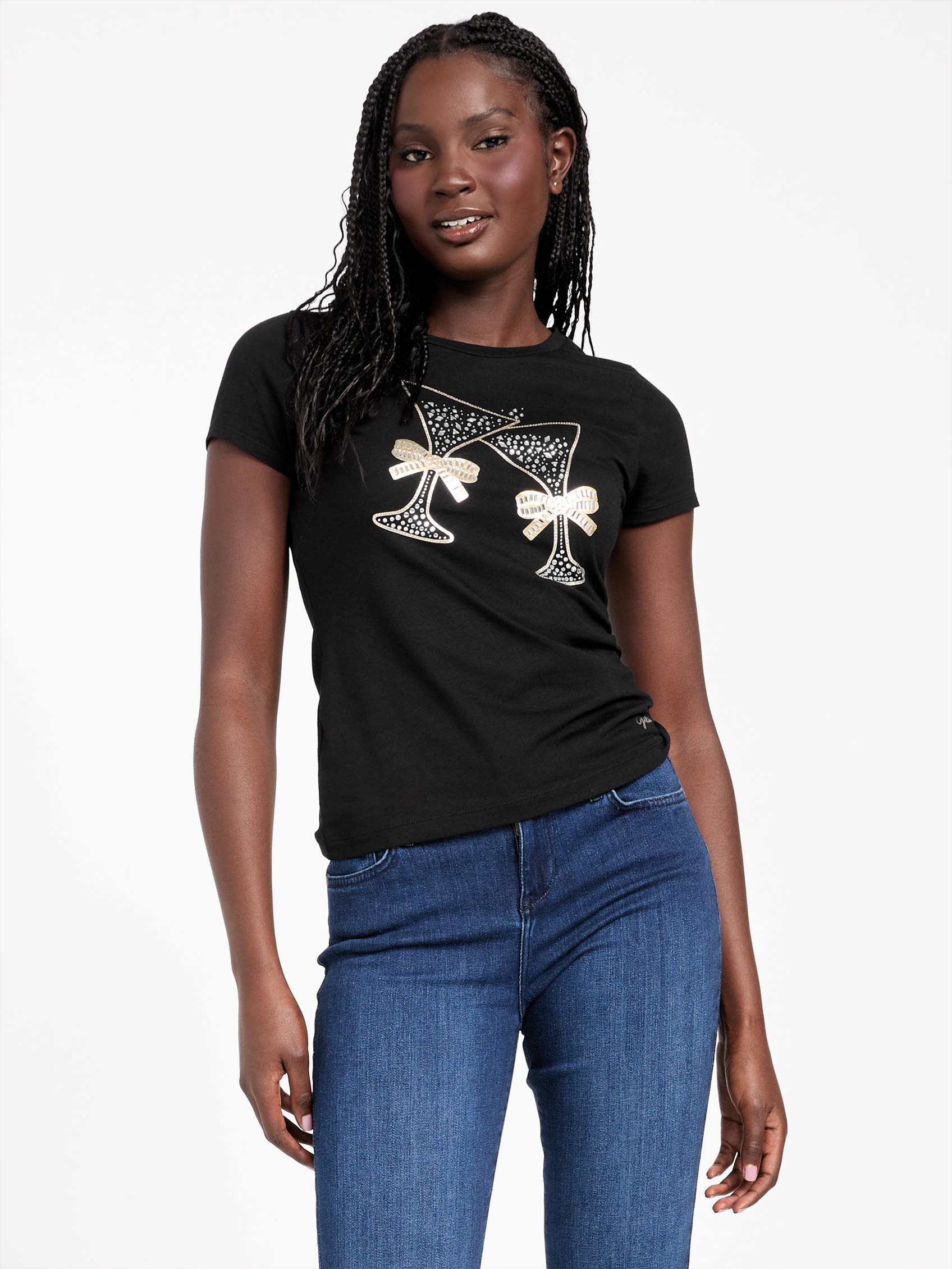 

Футболка Eco Cin с декором Guess Factory, черный