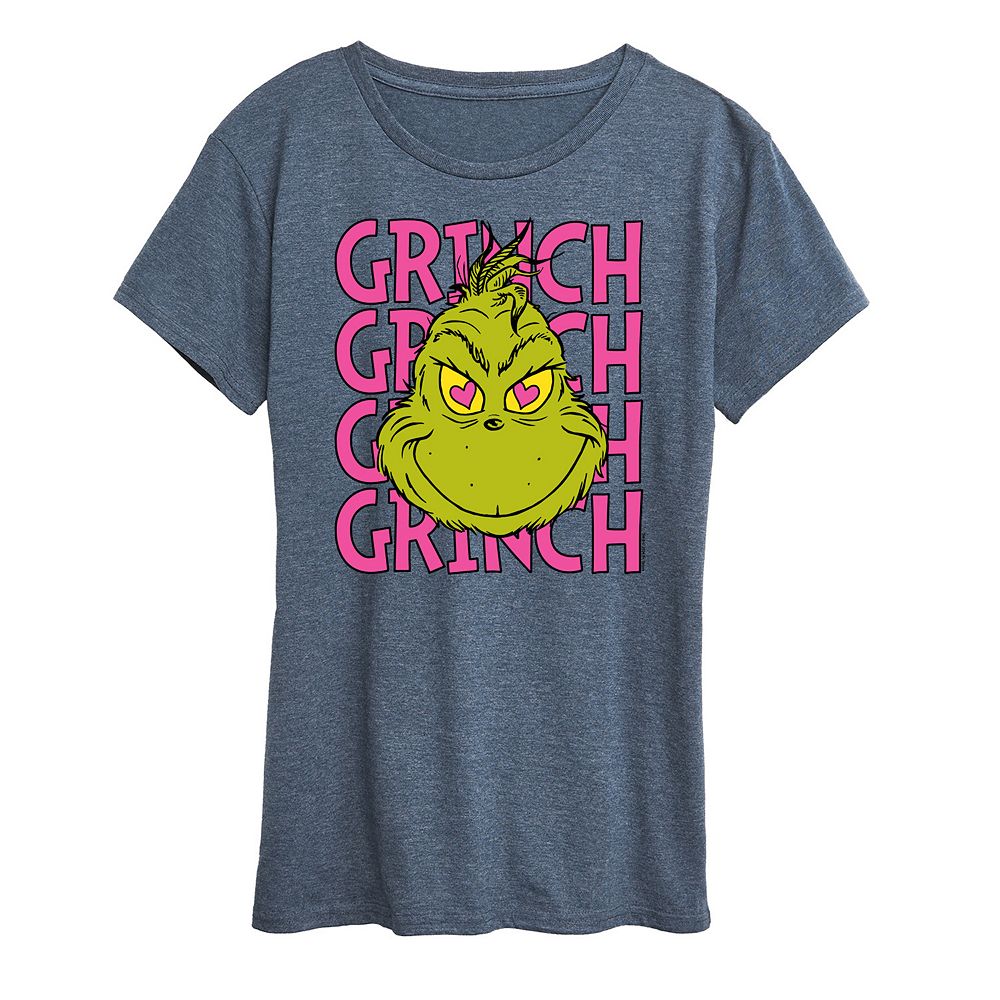 

Женская футболка с рисунком Grinch Licensed Character, цвет Heather Blue