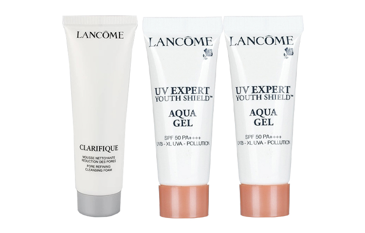 Набор Lancôme: очищающая пенка Clarifique, 50 мл + солнцезащитный крем-гель UV Expert Youth Shield Aqua Gel, 10 мл*2 — фото 2