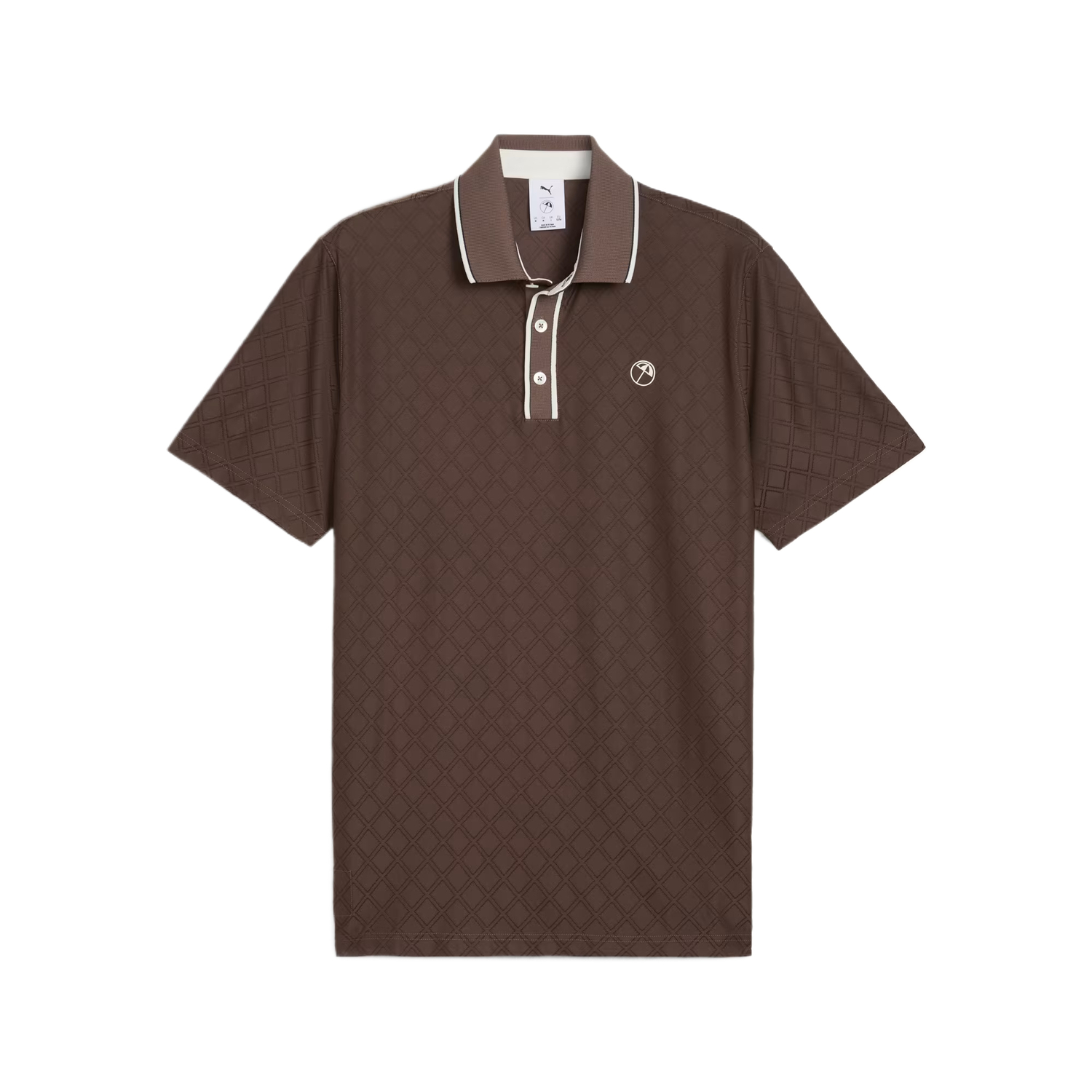 

Puma Мужская коричневая рубашка поло с воротником средней высоты от X Golf Clothing