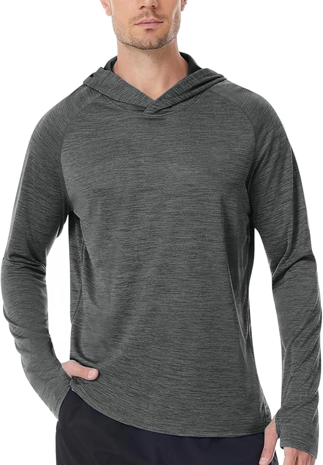 Футболка UV Sun Hoodie с длинным рукавом, темно-серый