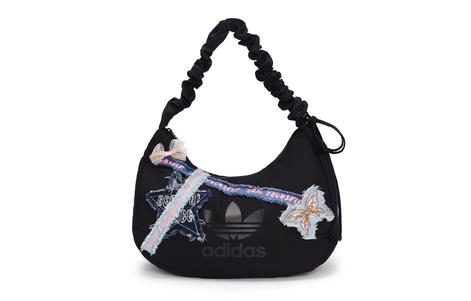 

Adidas Originals Сумка через плечо среднего размера женская черная, Painted Denim (Black)