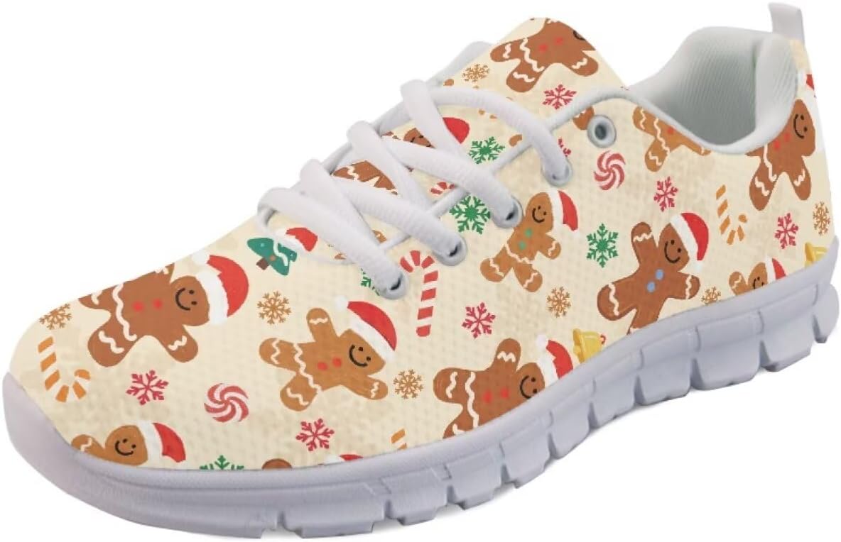 

Кроссовки Forchrinse Green Galaxy Starry Space Nebula для мужчин и женщин, легкие спортивные туфли для занятий в зале и бега, Christmas Gingerbread Man