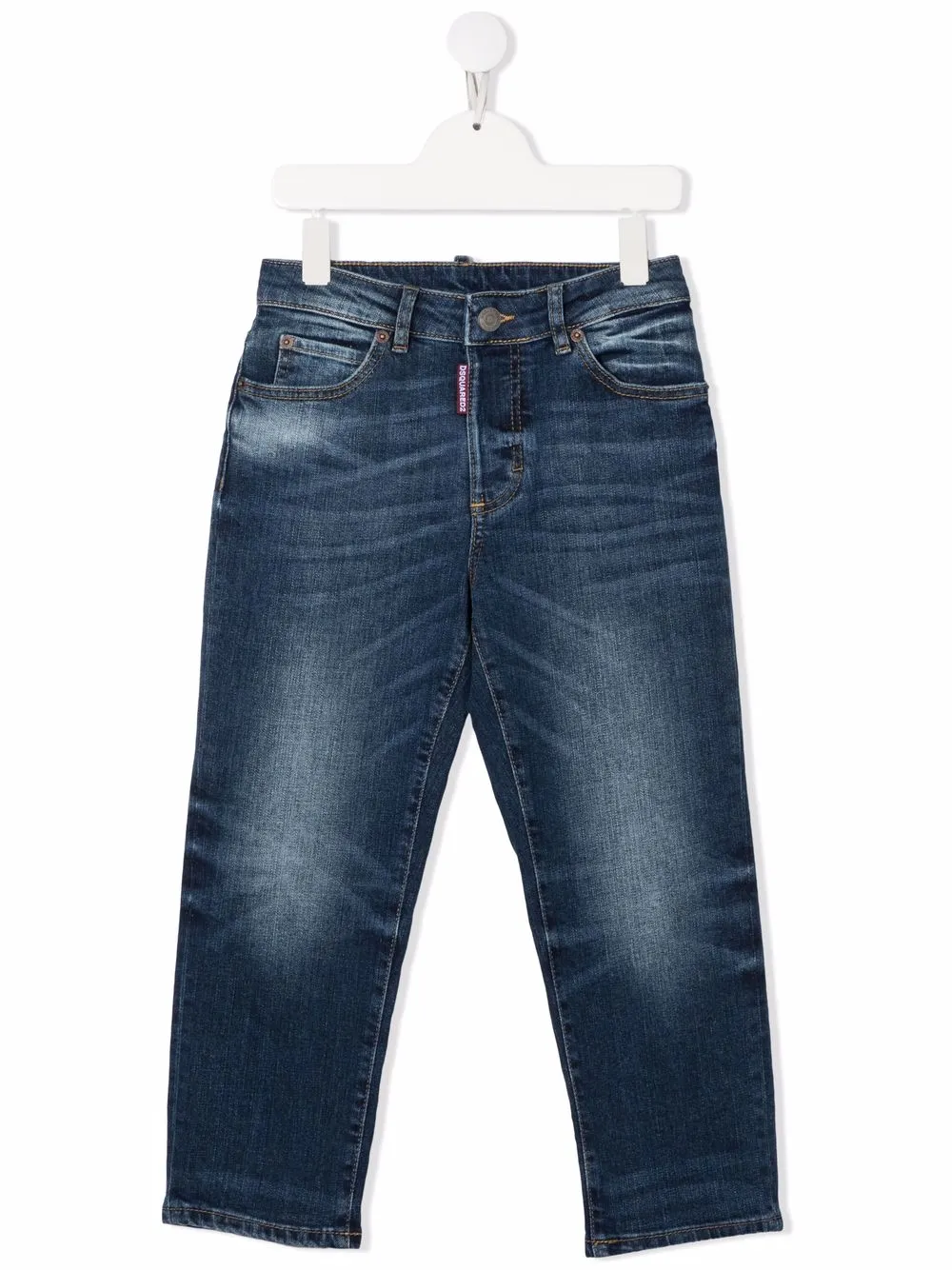 

Прямые джинсы с эффектом потертости DSQUARED2 KIDS, синий