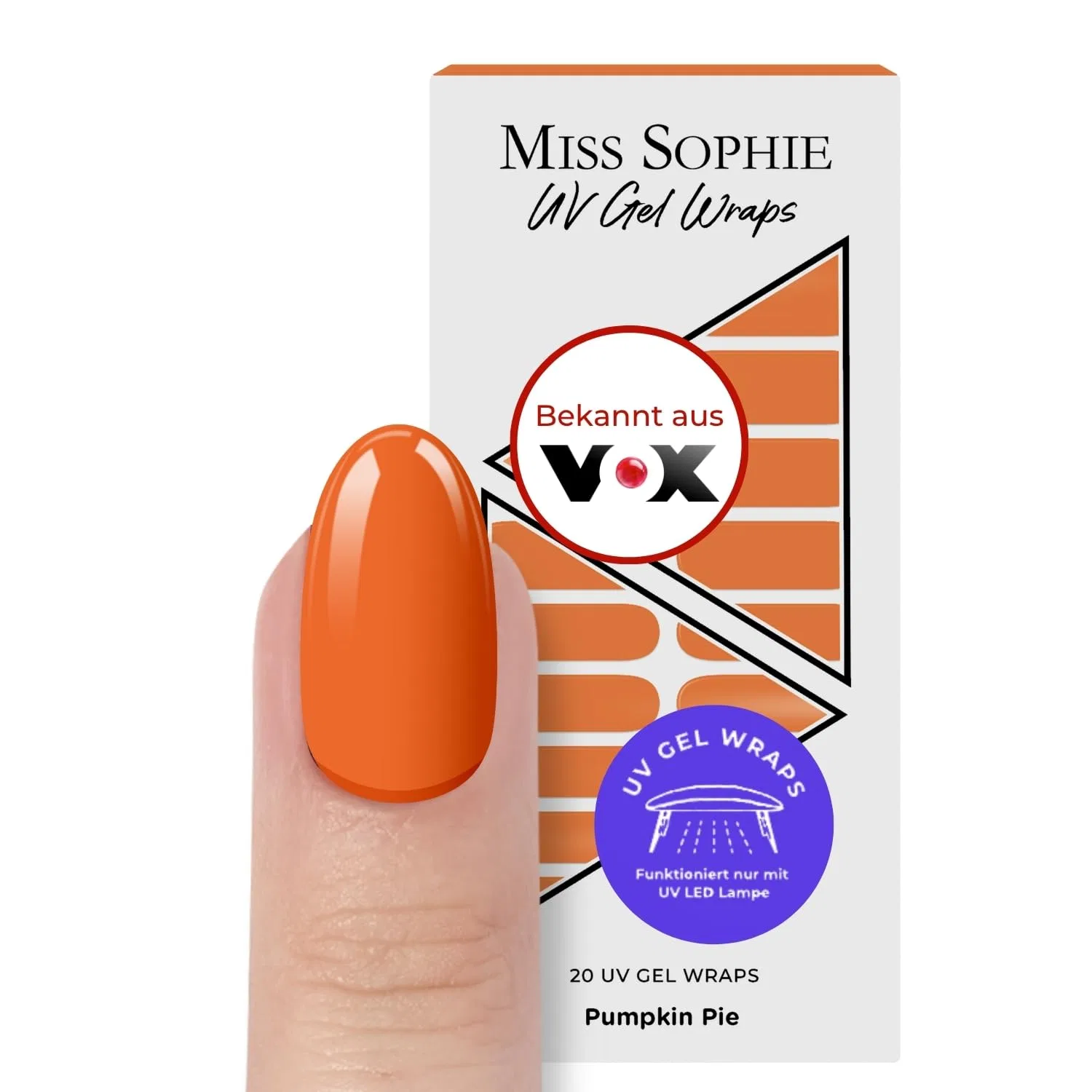 Оригинальные УФ-гель-пленки для ногтей «Pumpkin Pie UV» от Miss Sophie, 20 полосок Miss Sophie, Pumpkin Pie