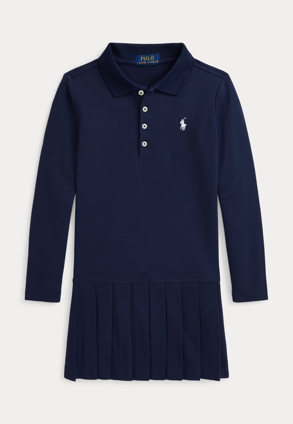 

Повседневное платье PLEATED STRETCH MESH POLO DRESS Ralph Lauren, темно-синий