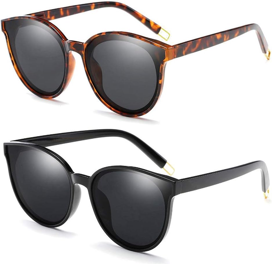 

Поляризованные солнцезащитные очки большого размера для женщин и мужчин, модные солнцезащитные очки «кошачий глаз», ретро-очки в крупной оправе, черные Dollger, 2 Pack：tortoise Frame+black Frame