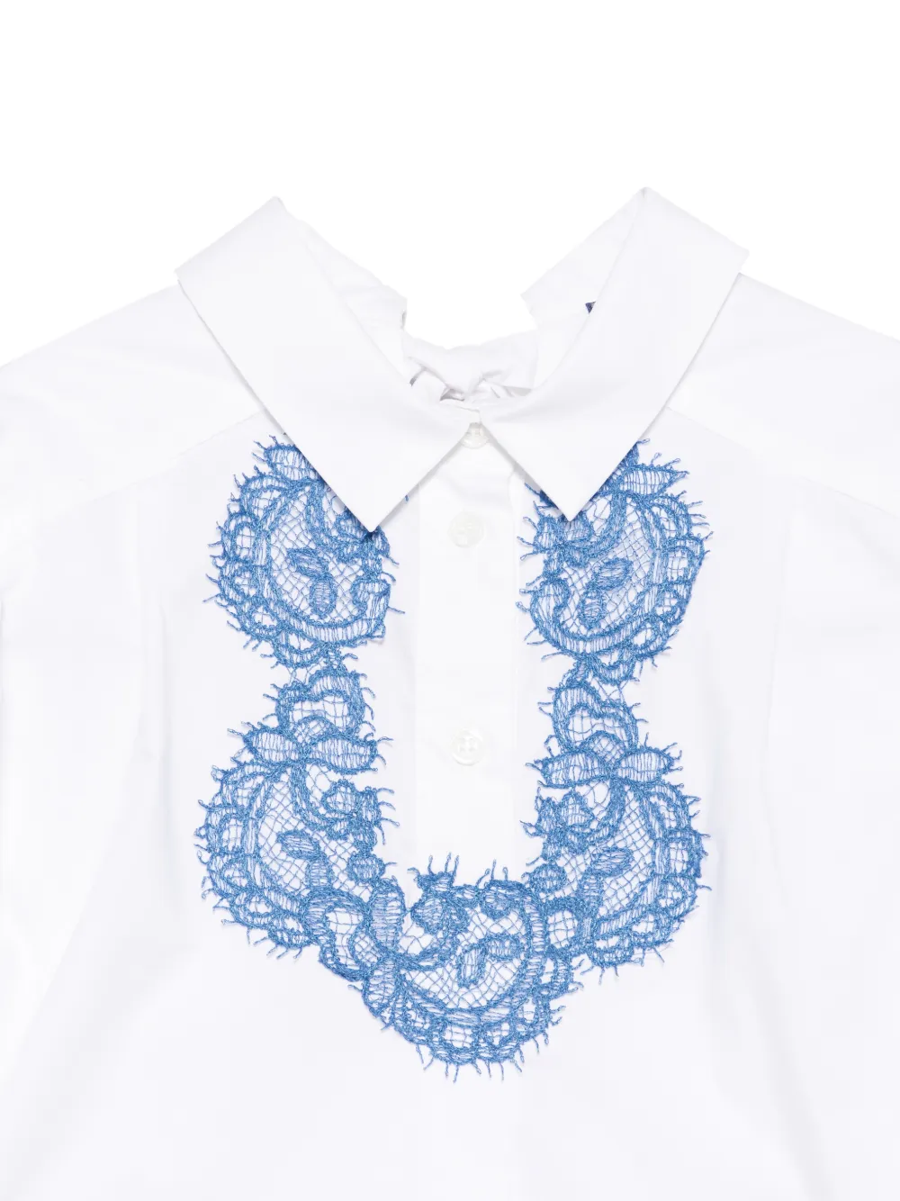 Платье с кружевной вышивкой Ermanno Scervino Junior, белый — фото 3