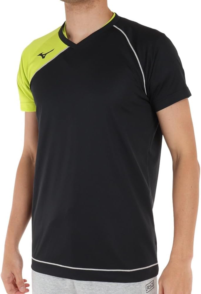 

Игровая волейбольная футболка Mizuno (с коротким рукавом) V2MA8001, черный/салатовый