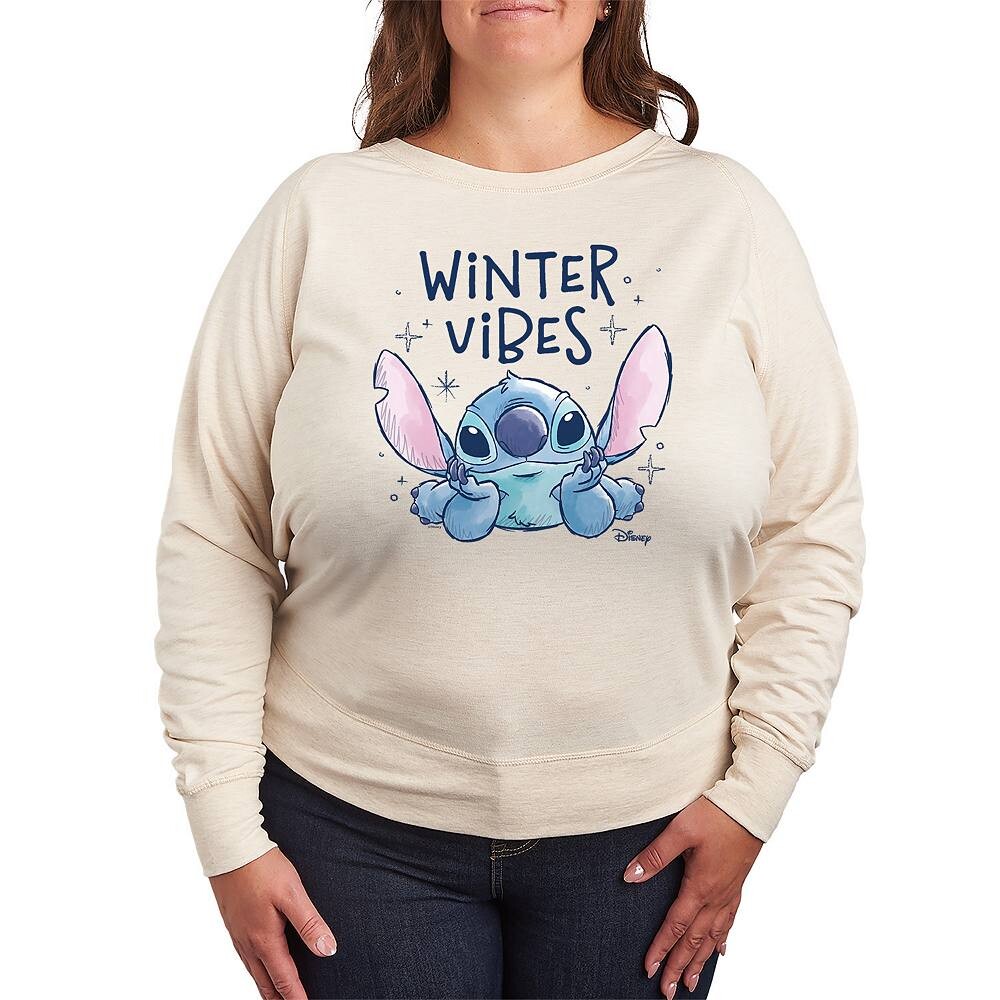 

Легкий свитшот из френч терри Disney's Lilo & Stitch Plus Size Winter Vibes, бежевый