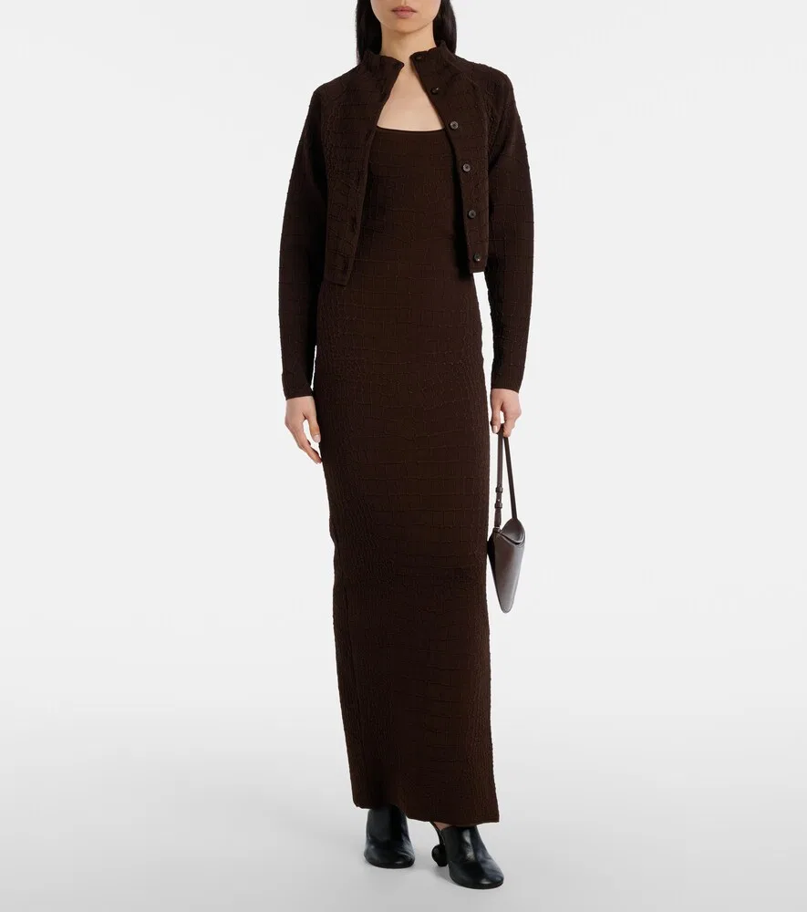 Укороченный кардиган Jacquemus, коричневый — фото 2