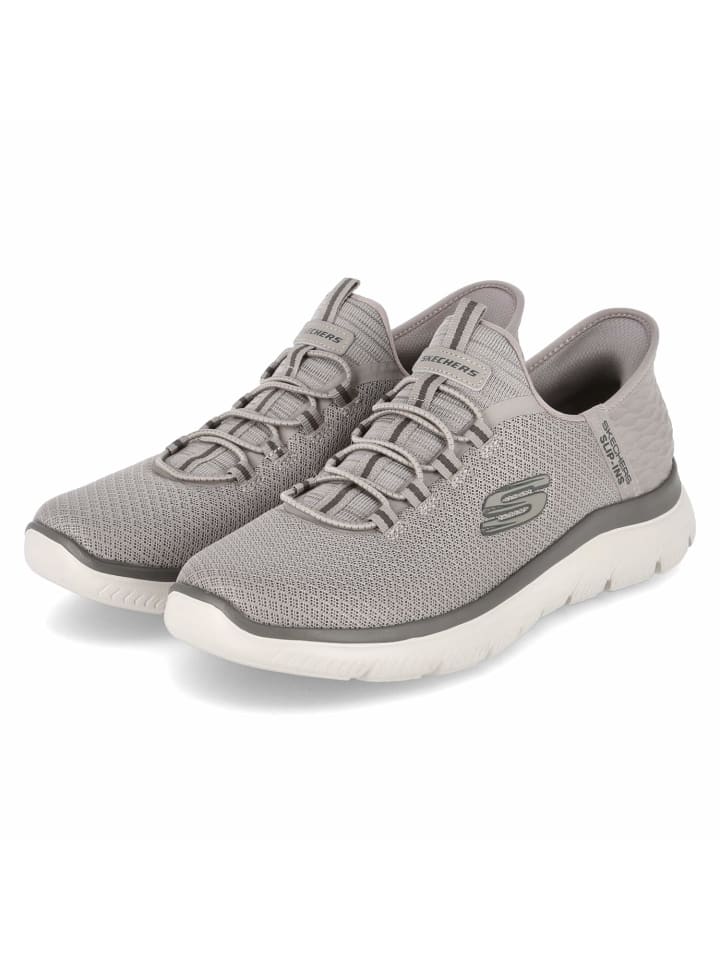 

Кроссовки на шнуровке Skechers, серо-коричневый