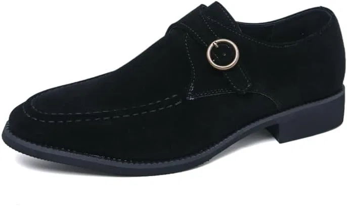 Мокасины мужские, кожаные, Monk Straps, классические, черные Senlongbao