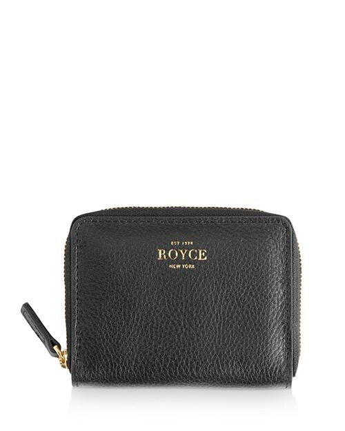 

Кожаный футляр для визиток на молнии ROYCE New York, цвет Black