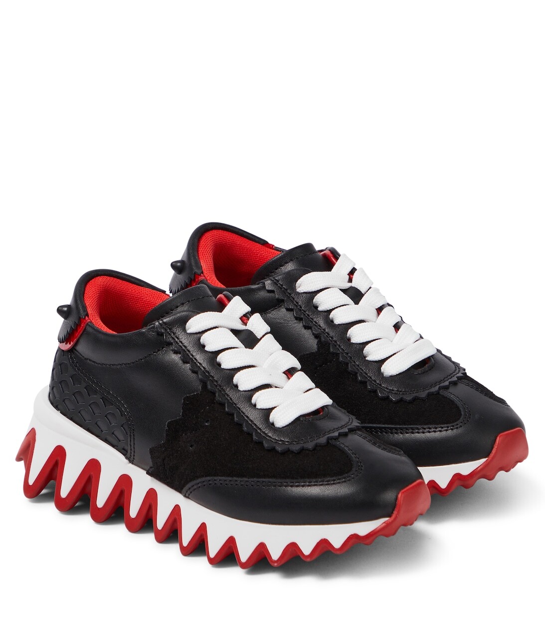 

Кроссовки Mini Shark из кожи и замши Christian Louboutin, черный