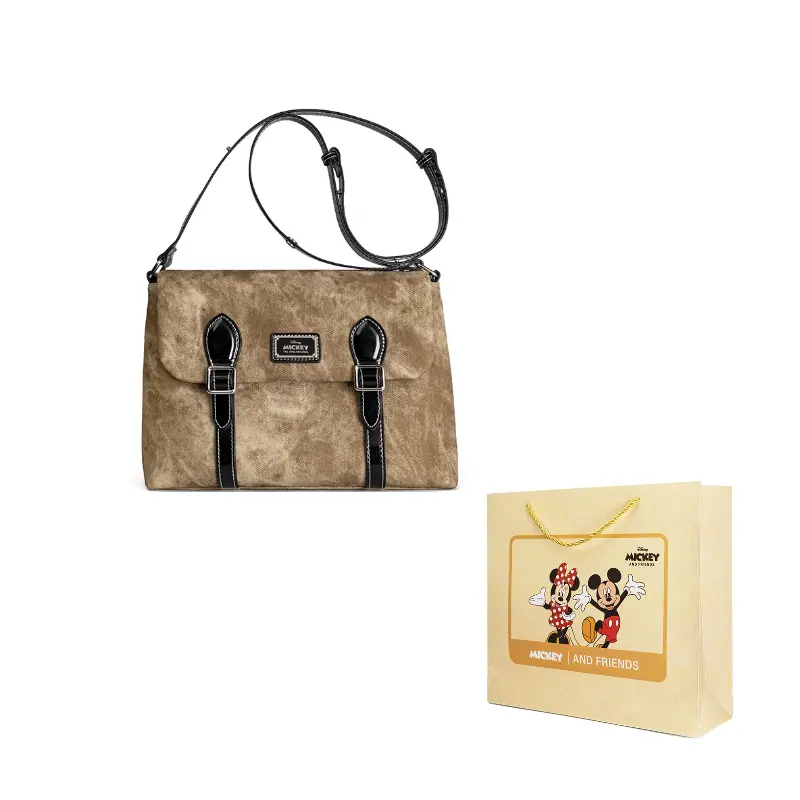 

Disney Синтетическая кожаная мозаичная текстильная женская сумка через плечо черная, Black