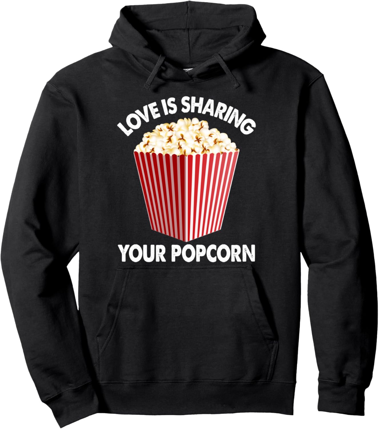 

Худи Love Share Your Popcorn, черная Popcorn Lovers Funny Popcorn Gifts