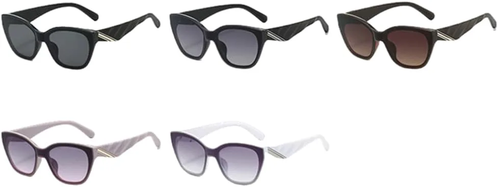 

Женские солнцезащитные очки «кошачий глаз» в винтажном, роскошном, панк-стиле, популярные дорожные очки с защитой от УФ-излучения UV400 TKKTLLT, Black-gray