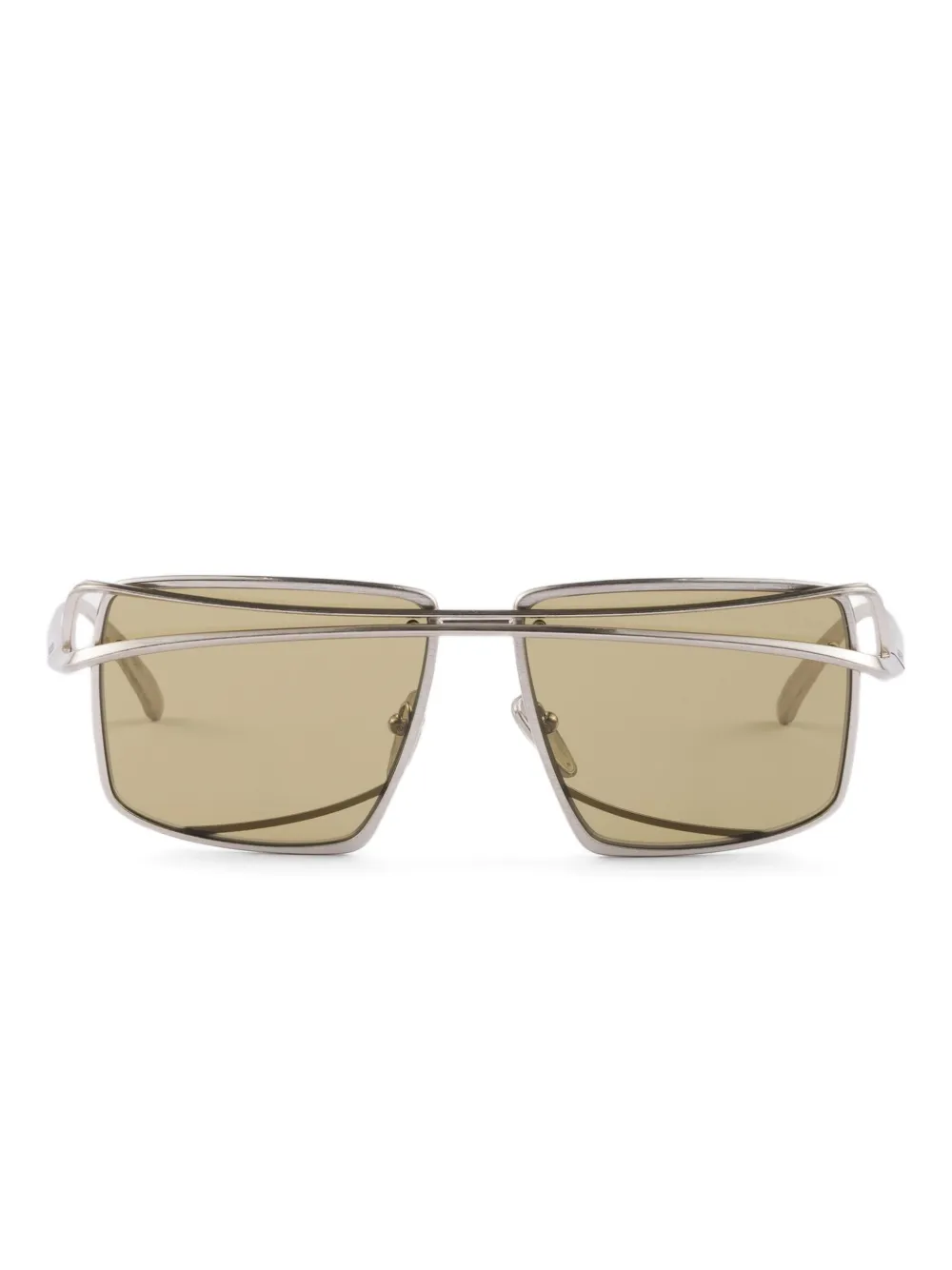 

Солнцезащитные очки с квадратной оправой и двойной перемычкой Prada Eyewear, серый