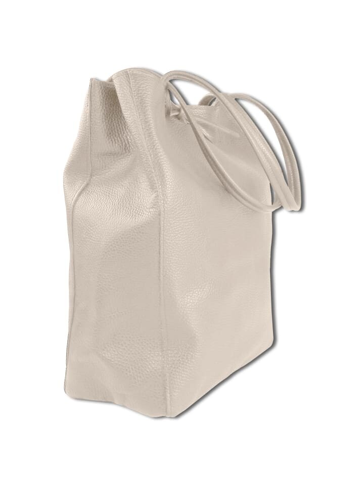 

Наплечная сумка Toscanto Shopper, Schultertasche Leder beige ca. 28cm