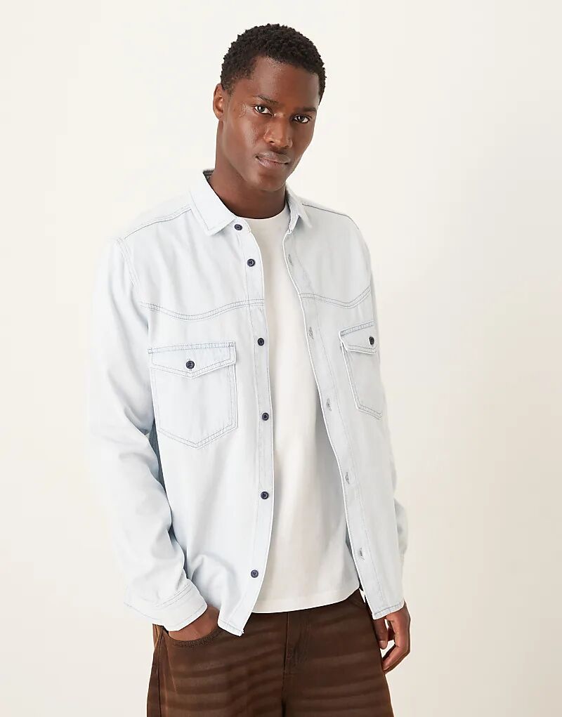 

Джинсовая рубашка в стиле вестерн ASOS DESIGN светло-синего цвета