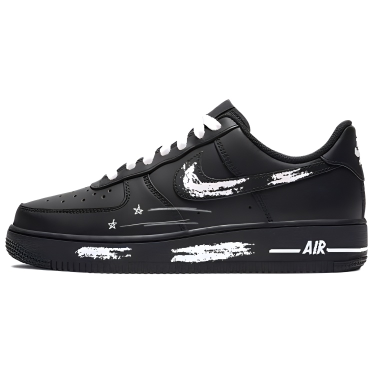 

Кроссовки Nike Air Force 1 Star Graffiti противоскользящие износостойкие низкие для скейтбординга унисекс черные, цвет Black