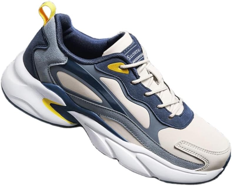 

Мужские модные дышащие спортивные кроссовки с толстой подошвой и шнуровкой, с ретро дизайном с круглым носком, противоскользящие, подходят для повседневной ходьбы и занятий спортом Clolinde, синий