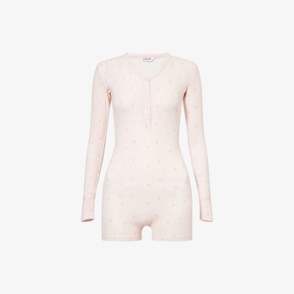 

Песочник Pointelle Lounge Underwear с длинным рукавом из стрейч-хлопка, розовый