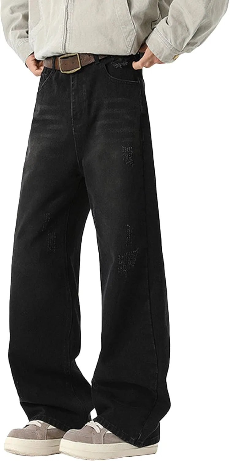 Джинсы свободные прямые Micro Elestic Black
